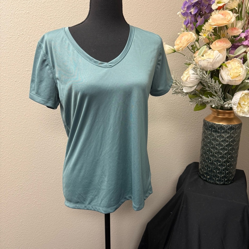 Elegant Teal V-Neck Women's Top